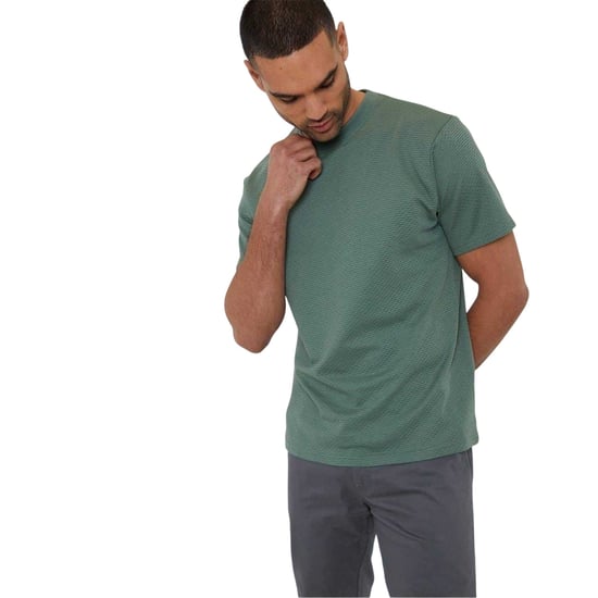 Threadbare Heren Textured Crew Neck Regular T-shirt (Donker bos) - Image 2