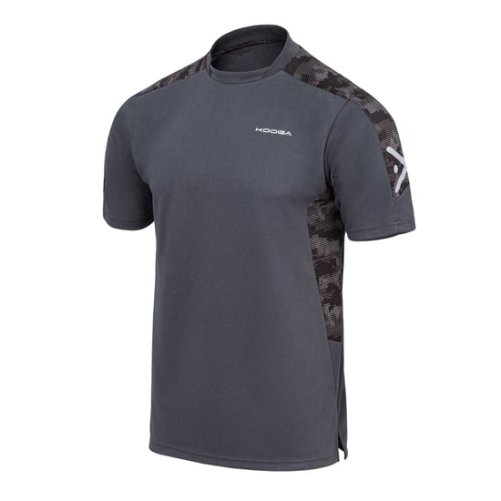 KooGa Heren-T-shirt met panelen en ronde hals (Houtskool) - Image 1