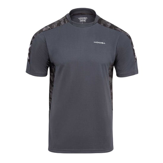 KooGa Heren-T-shirt met panelen en ronde hals (Houtskool) - Image 2