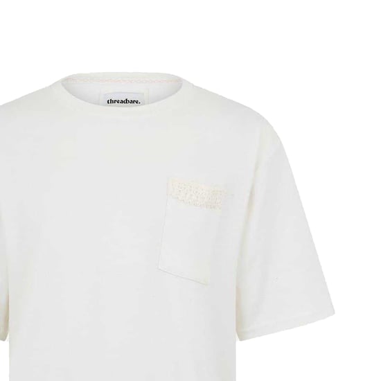Threadbare Heren Dunedin Textured Knit Regular T-shirt (Ecru) - Image 2