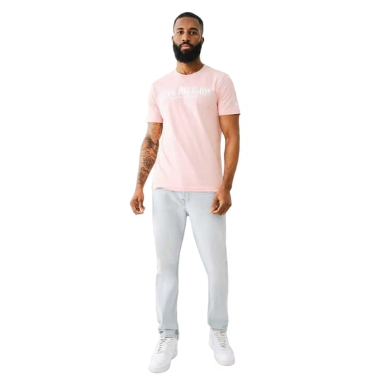 True Religion Heren Logo Foil Crew Neck T-Shirt (Roze) - Image 3