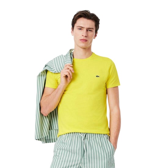Lacoste Heren-T-shirt van Pima-katoen met borduursel (Geel) - Image 3