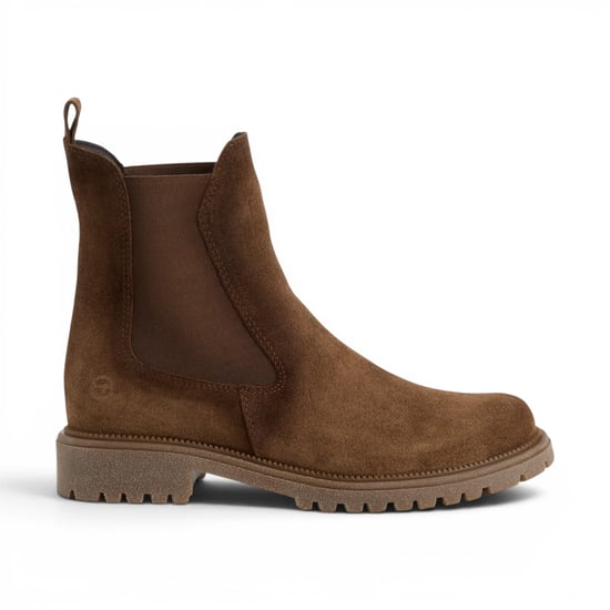 Tamaris Dames bruine leren High Chelsea enkellaarzen - 25427-41 - Image 1