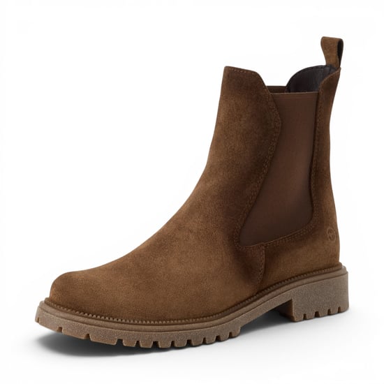 Tamaris Dames bruine leren High Chelsea enkellaarzen - 25427-41 - Image 4