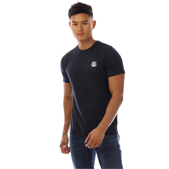 Aquascutum Heren-T-shirt met logo op de borst en ronde hals (Marine, Wit) - Image 1