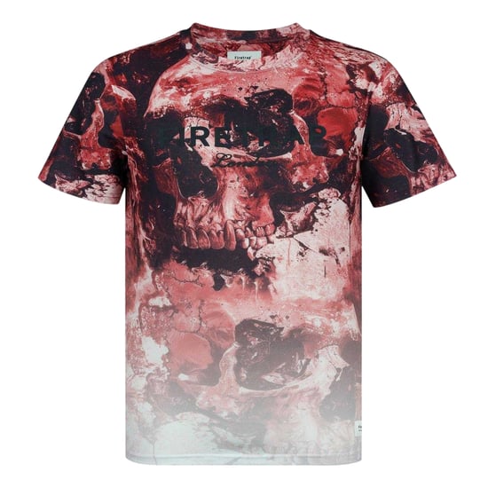 Firetrap Heren T-shirt met all-over print (Bourgondië) - Image 1