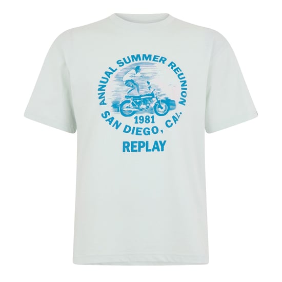 Replay Heren Motorfiets Katoen Normaal T-Shirt (Munt) - Image 2