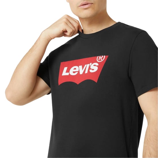 Levis Heren Batwing Logo T-Shirt (Zwart, Rood) - Image 3