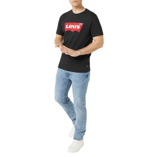 Levis Heren Batwing Logo T-Shirt (Zwart, Rood) - Image 4