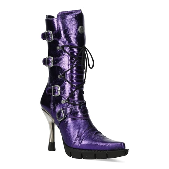 New Rock dames paarse leren gotische hoge hakken laarzen - M-9373-C16 - Image 1
