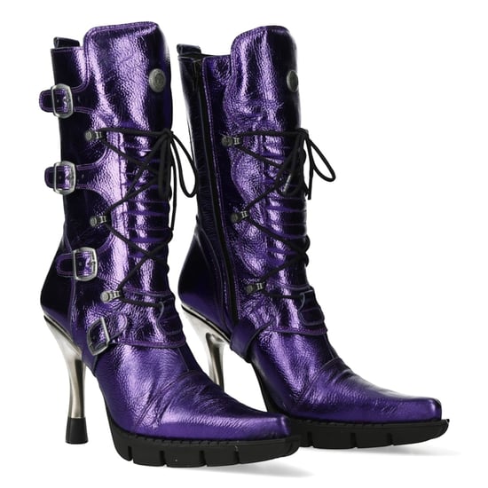 New Rock dames paarse leren gotische hoge hakken laarzen - M-9373-C16 - Image 3