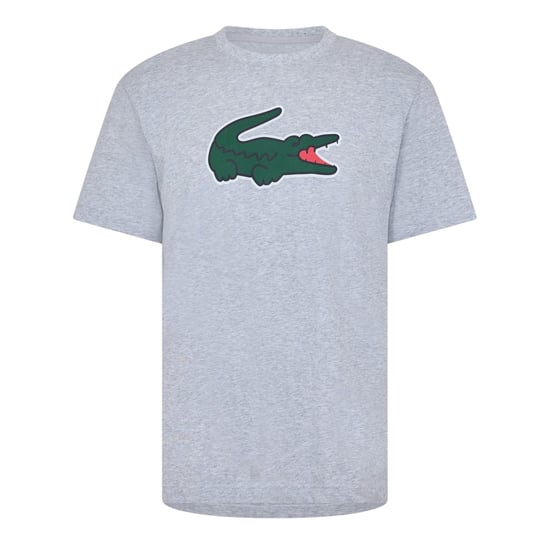 Lacoste Heren Krokodillenprint Katoen Regular T-shirt (Zilver/Groen) - Image 1