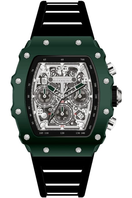 Invicta Racing 69696 Herenhorloge - Quartz Uurwerk - Acryl met Zilveren Wijzerplaat - 43 mm - Image 1
