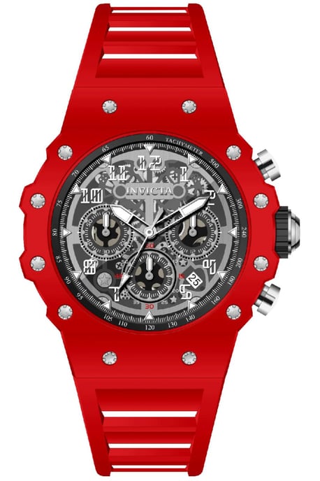 Invicta Racing 69676 Herenhorloge - Quartz Uurwerk - Acryl met Zilveren Wijzerplaat - 43 mm - Image 1