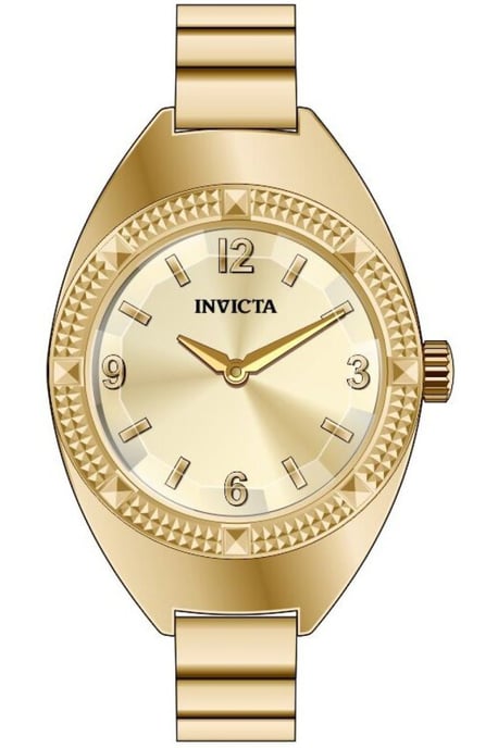 Invicta Mini Ring Watch 50641 Dameshorloge - Quartz Uurwerk - Roestvrij Staal met Gouden Wijzerplaat - 20 mm - Image 1