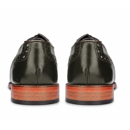 Justin Reess heren groene leren kruissteek met teenkap Oxford schoenen - Jett - Image 4