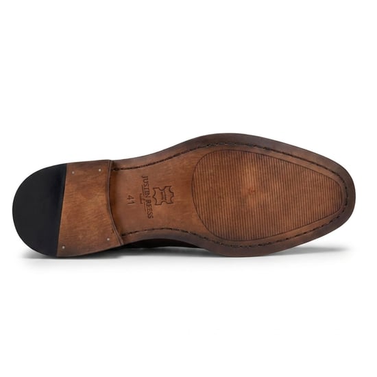 Justin Reess heren groene leren kruissteek met teenkap Oxford schoenen - Jett - Image 5