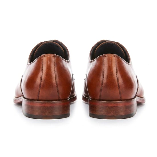 Justin Reess heren beige leren kruissteek met teenkap Oxford schoenen - Jett - Image 5