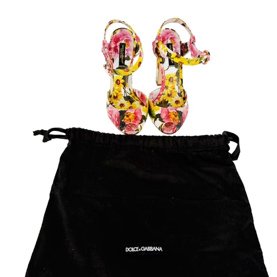 Dolce & Gabbana Bloemenprint Peep-Toe Sandalen Hakken in Multicolor Canvas - Image 2