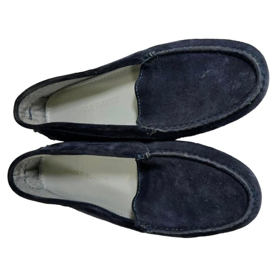 Manolo Blahnik Loafers in marineblauw suede - Image 5