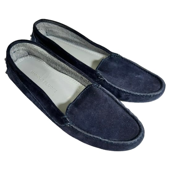 Manolo Blahnik Loafers in marineblauw suede - Image 6