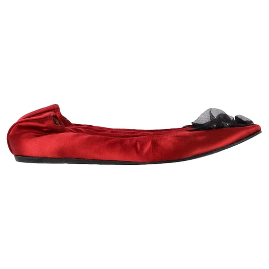 Lanvin ballerina's met brocheversiering in rood satijn - Image 1
