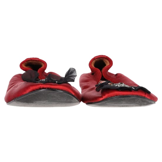 Lanvin ballerina's met brocheversiering in rood satijn - Image 2