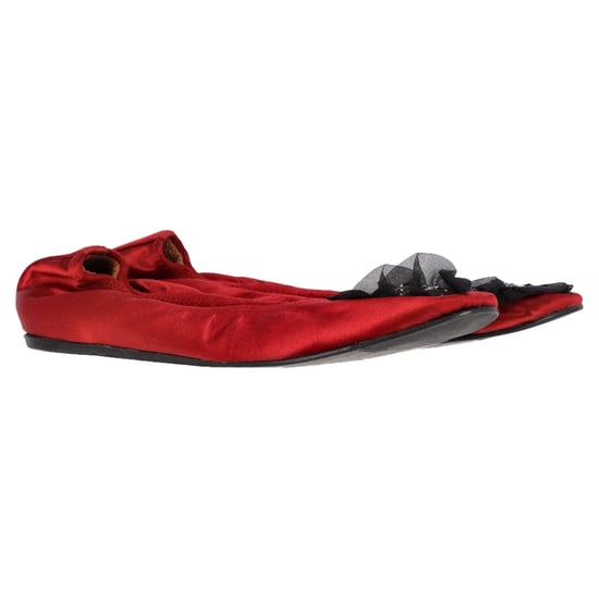 Lanvin ballerina's met brocheversiering in rood satijn - Image 4