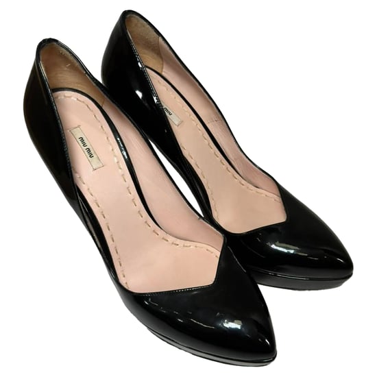 Miu Miu Plateau Pumps in Zwart Patentenleer - Image 6