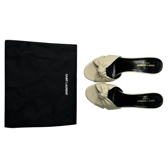 Saint Laurent Bianca Slide Sandalen in Wit Leer - Image 4