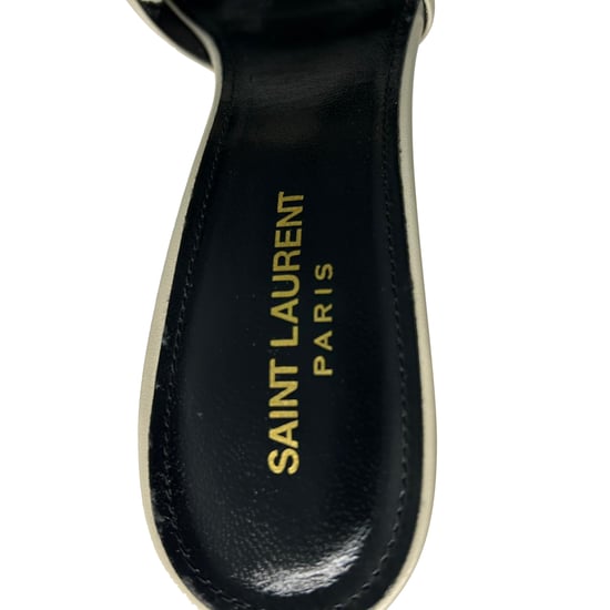 Saint Laurent Bianca Slide Sandalen in Wit Leer - Image 6