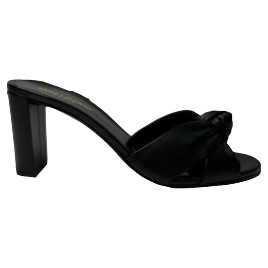 Saint Laurent Bianca Slide Sandalen in Zwart Leder - Image 1