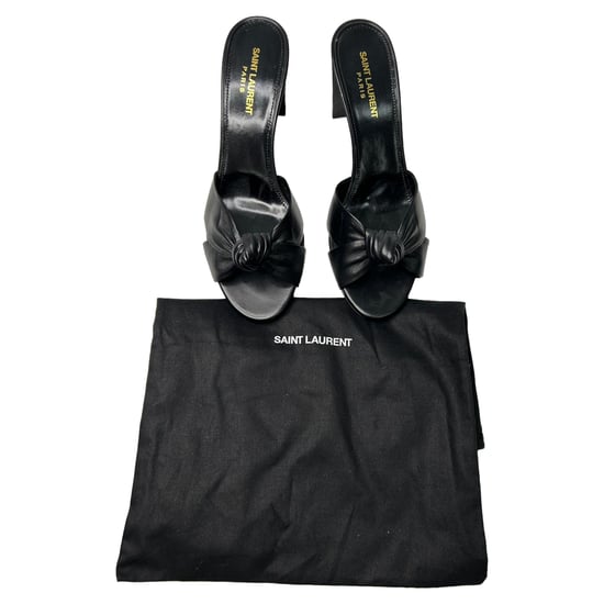 Saint Laurent Bianca Slide Sandalen in Zwart Leder - Image 2