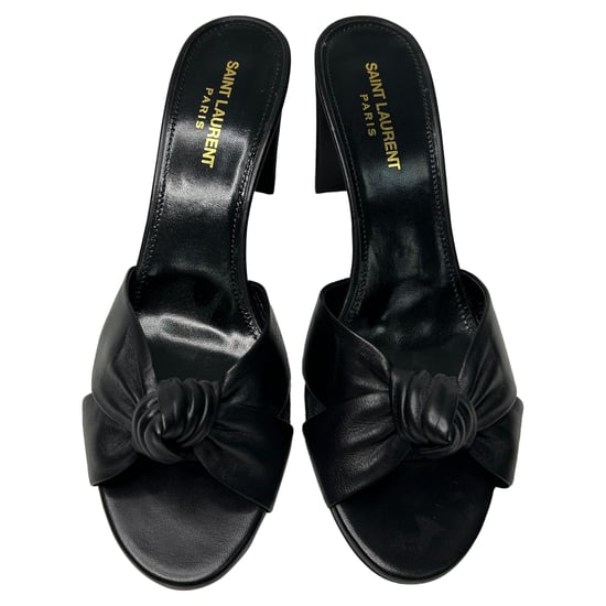 Saint Laurent Bianca Slide Sandalen in Zwart Leder - Image 5