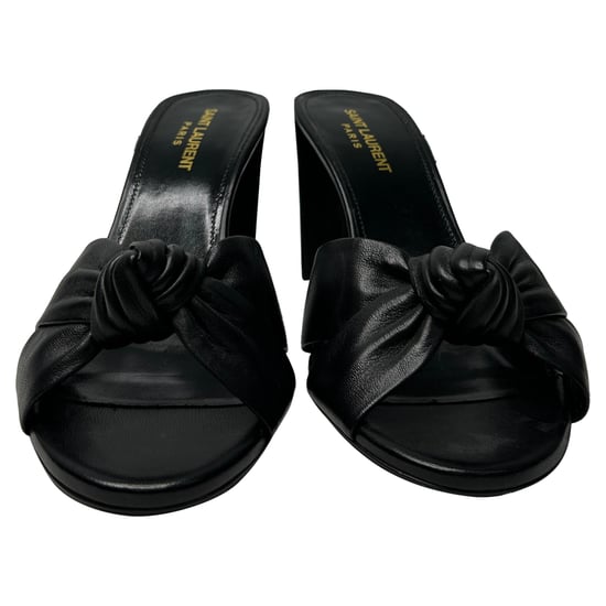 Saint Laurent Bianca Slide Sandalen in Zwart Leder - Image 6