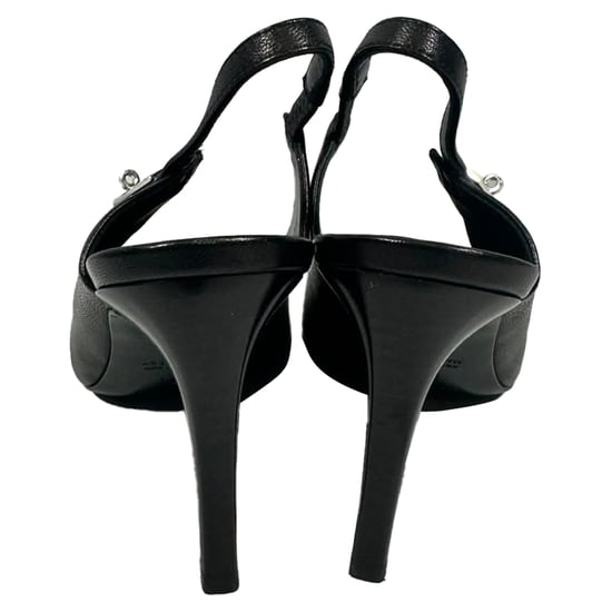 Hermès Lover 80 Slingback Pumps in Zwart Leer - Image 4