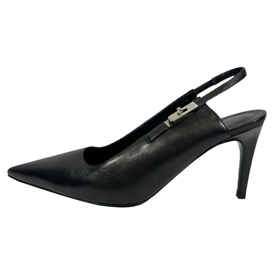 Hermès Lover 80 Slingback Pumps in Zwart Leer - Image 5
