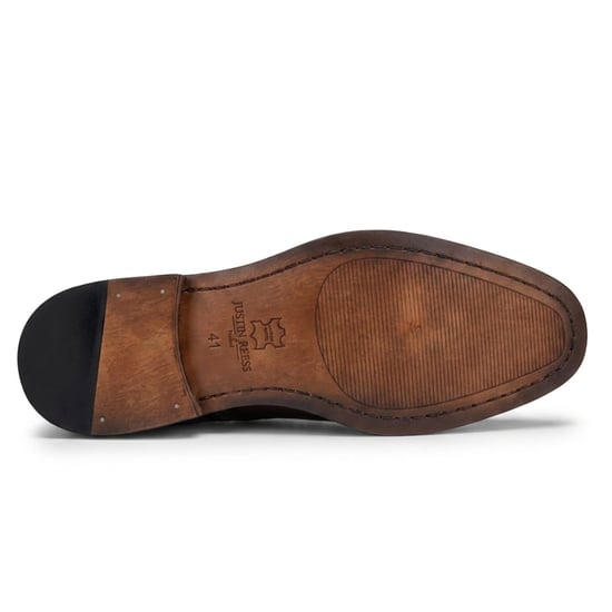 Justin Reess herenbeige leren tweed brogue schoenen - Arlo - Image 5