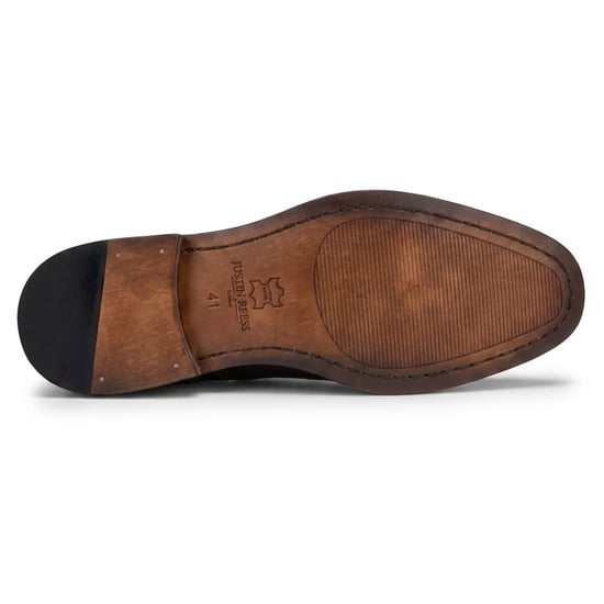 Justin Reess bruine leren tweed brogue schoenen voor mannen - Arlo - Image 5