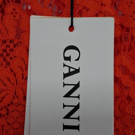 Ganni Midi-jurk met Kantdetails in Rood Polyester - Image 6