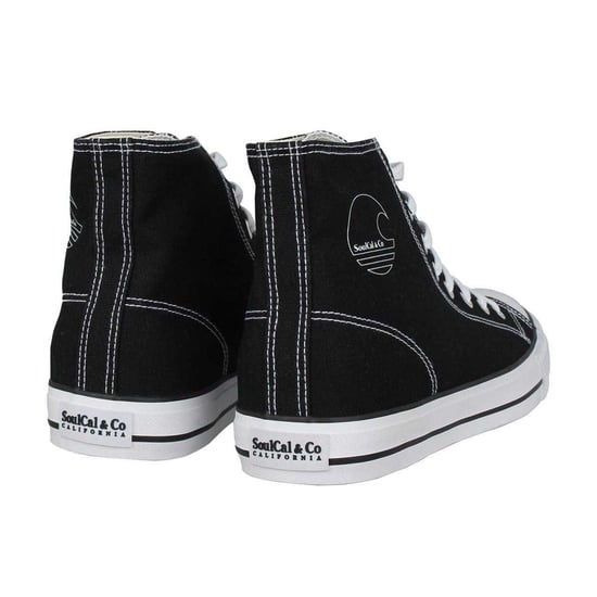SoulCal Hoge canvas sneakers met logo voor heren (Zwart, Wit) - Image 2