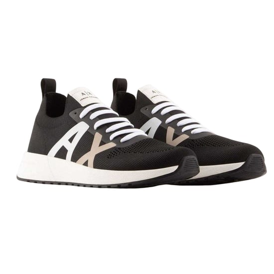 Armani Exchange Heren Logo Trainers (Zwart, Wit) - Image 4