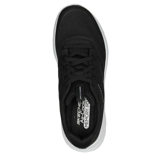 Skechers Hotmelt-sportschoenen met vetersluiting van mesh voor dames (Zwart, Wit) - Image 3