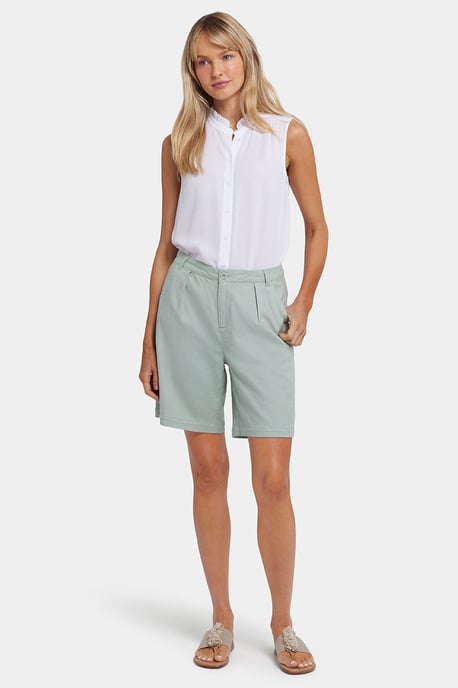 Relaxed Shorts In Stretch Linnen - Image 1