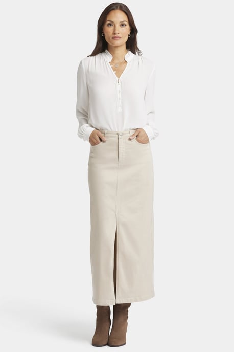 Hoge Taille Lange Rok Met Centraal Voor Sleuf - Image 5