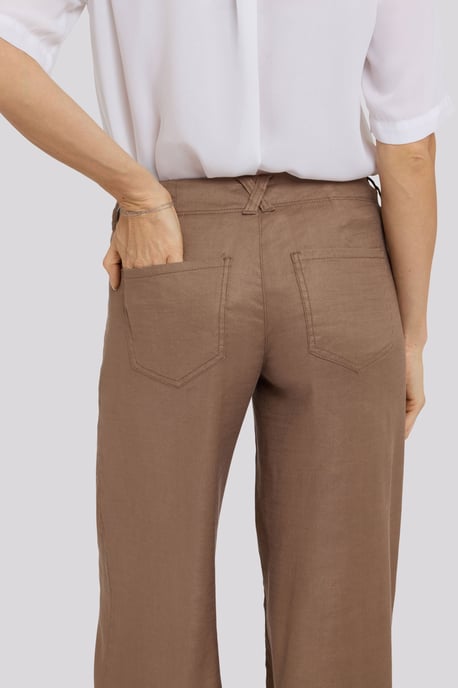 5 Pocket Wijde Pantalon In Stretch Linnen Met Super Hoge Taille - Image 5