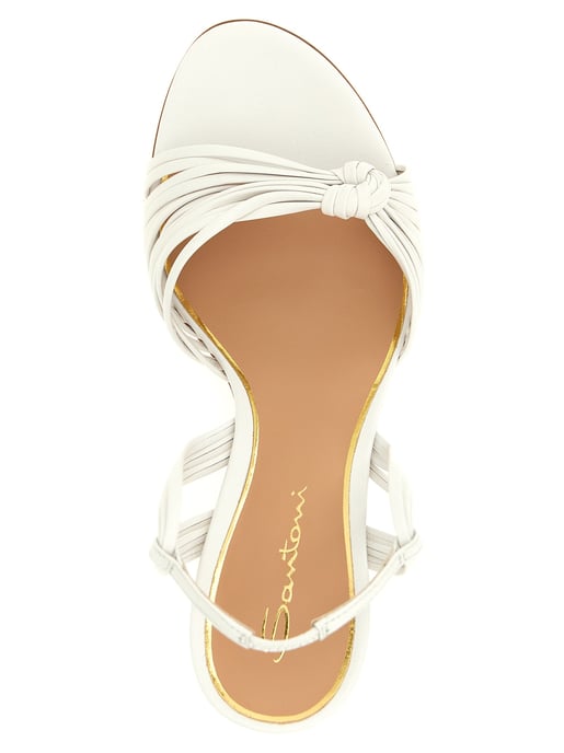 Santoni Witte Leren Stiletto Hak Sandalen - Image 4