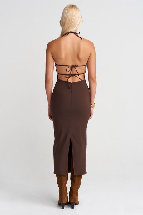 Halternekk Bodycon Midi-jurk - Image 2