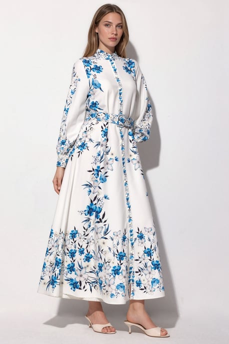 Floral Taille Maxi Hemdjurk - Image 2