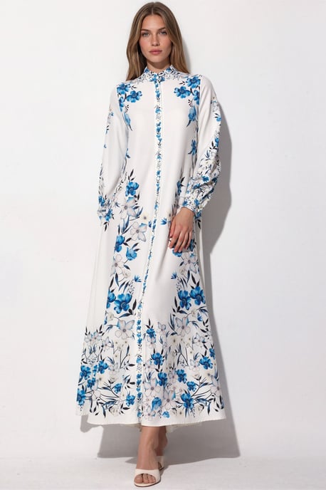 Floral Taille Maxi Hemdjurk - Image 5